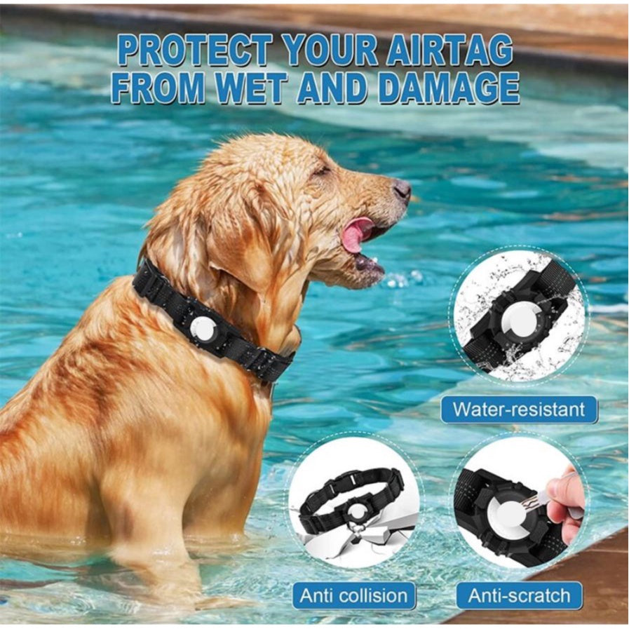 ❤️Pets Collar Holder❤️Dog accessories Air tag Dog Silicone Protective collar GPS Reflective Collar Leash
